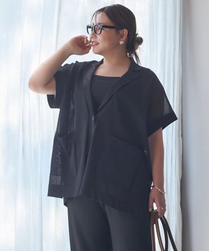  【野呂佳代さん着用】シアーフォルムニット ジャケットジレ