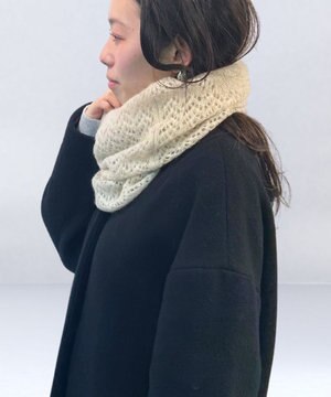  【カシミヤ100%】2WAYレーシーニットスヌードマフラー