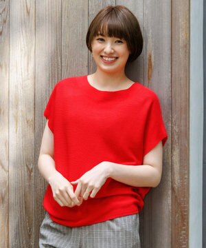  【新色追加/14色展開/洗濯機可/UVカット】アクリルガーターフレンチスリーブニット