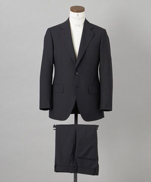  フォーマルシーンにも対応可【ロングシーズン対応】WOOL×POLYESTER ベーシックスーツ（ブラック）