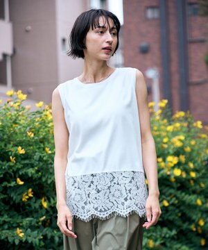  裾レースレイヤードインナー