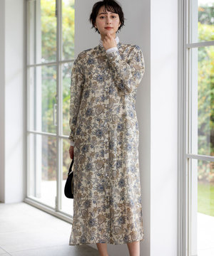 Ericaキャラコ ペイズリープリント シャツワンピース