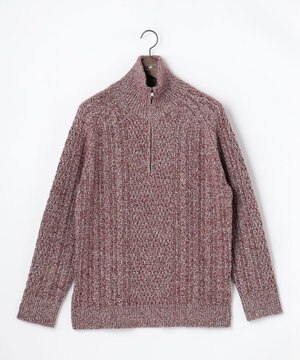  【キングサイズ・柔らか】ラムコットンハイネックジップ セーター