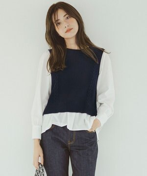 【洗える】シャツコンビ ニット