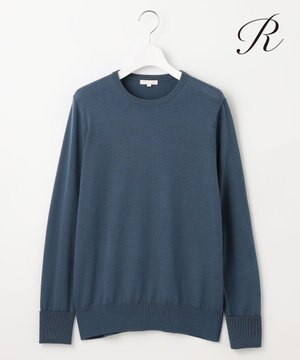  【R(アール)】ウーステッドウールカシミヤ クルーネックニット