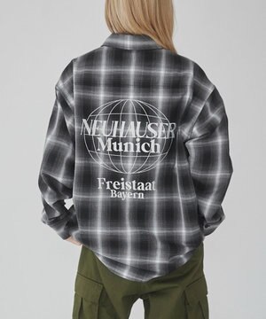  【ユニセックス着用ITEM】グラフィックオンブレチェックシャツ（LS）