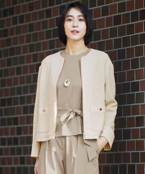 【洗える】ライトカラミノーカラー ジャケット