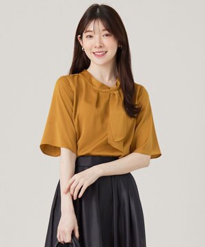  【洗える】トロミサテンボウ ブラウス