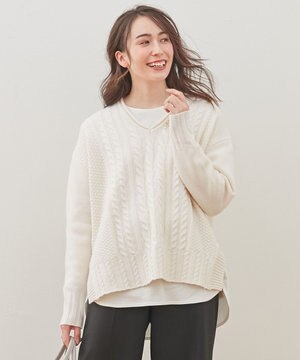 【洗える】ウールカシミヤブレンド Vネックプルオーバーニット