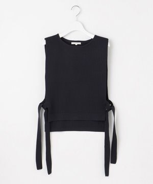  【洗える】リブストレッチ ベスト