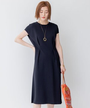  【洗える】アセテートミラノリブ ニットワンピース