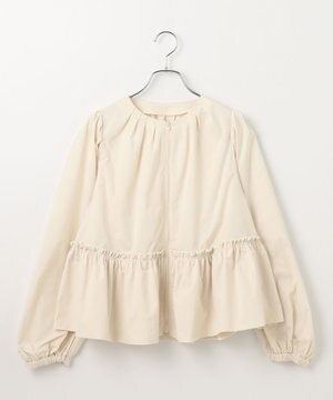  撥水加工/UVカット機能付きペプラムライトブルゾン