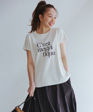 BEAUTY FORM ロゴ刺繍フレンチスリーブTシャツ