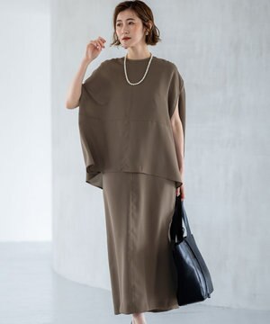 【一部店舗限定/UVカット/洗える】ライトウェイトツイル ケープ付き ワンピース