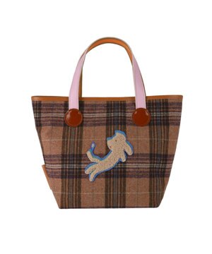  ウールチェック ハンドバッグ