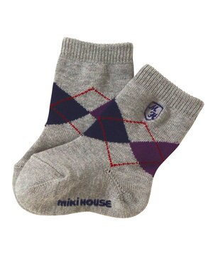  【ミキハウス】【11-21cm】 アーガイル柄ソックス