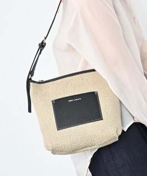  【日本製 / 3WAY】ジュート×牛革 ショルダーバッグmedium