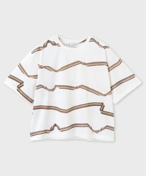  Signature Stripe リボン 半袖Tシャツ