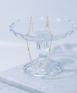  プレスチェーン×淡水パールネックレス