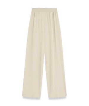  クレープ  ド  ソワ　ワイドトラウザーズ