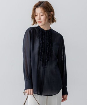 【VERY11月号掲載/洗える】TWボイル フリルディテール ブラウス