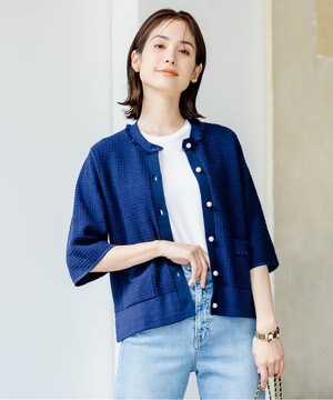 【WEB限定】ツィードニット 半袖ジャケット