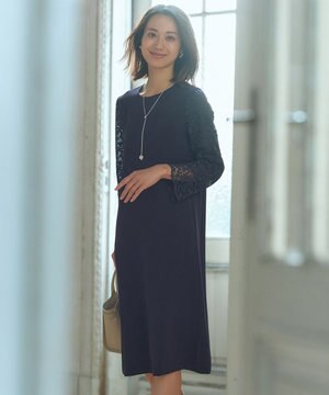  【洗える】トリアセダブルジョーゼット ワンピース