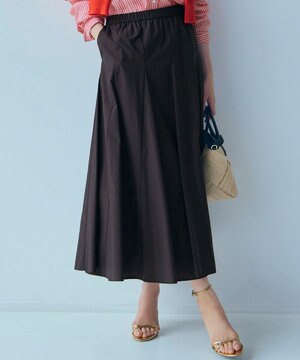  【撥水加工/洗える】ナイロンコットンタフタ フレア スカート