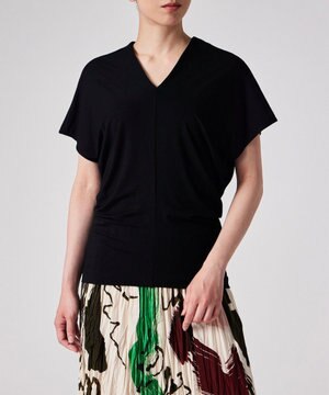  ベア天竺 Vネックカットソー