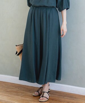  【洗える】LIBECOリネン ガウチョ パンツ