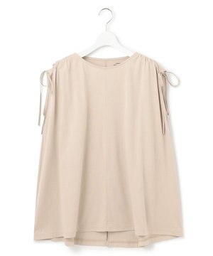  【WOMEN】【SMOOTH JERSEY】ショルダー シャーリング プルオーバー