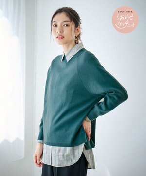 【洗濯機可能】しあわせタッチニットプルオーバー