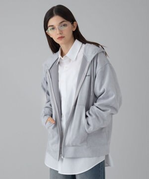  【ユニセックス着用ITEM/MLサイズ展開】フェイクスウェードZIPパーカー