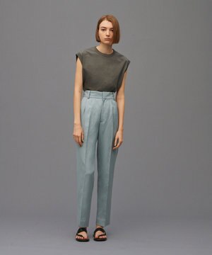 【追加生産】クリスピーリネン サスペンダー テーパードパンツ