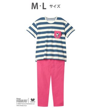  ワコール_リラックス＆スリープ パジャマ 4分袖 長ズボン 綿100%(本体) PEANUTS スヌーピー レディース FDT155 /ワコール