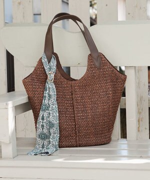  【美人百花7月号掲載】2WAYスカーフ付ラウンドカゴ バッグ