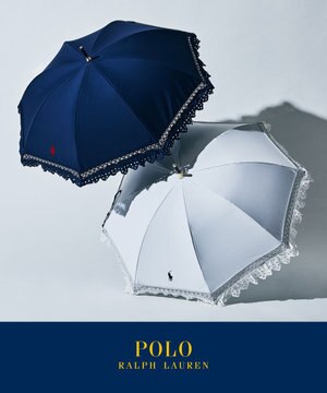  【遮光/晴雨兼用日傘】POLO RALPH LAUREN(ポロ ラルフローレン) エンブフリル 長傘 遮熱 UV