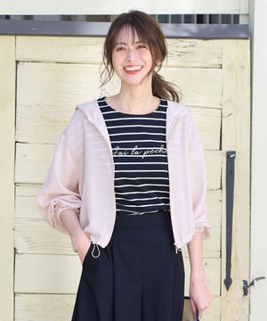  【洗える】シアー パーカー