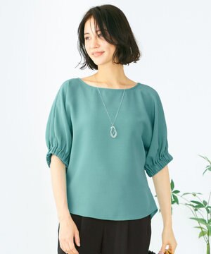  【洗える】デザインスリーブとろみ ブラウス