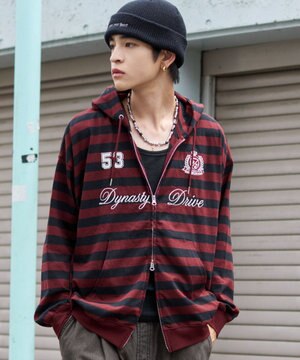  【ユニセックスITEM/MLサイズ展開】ナンバリングカットZIPパーカー