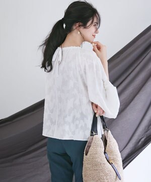  【SLOW/一部店舗限定】コットンジャカード ブラウス