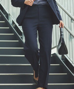  【セットアップ対応/洗える】アイアスマットストレッチ テーパード パンツ