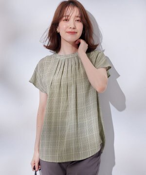  【洗濯機可能】プリントブラウス