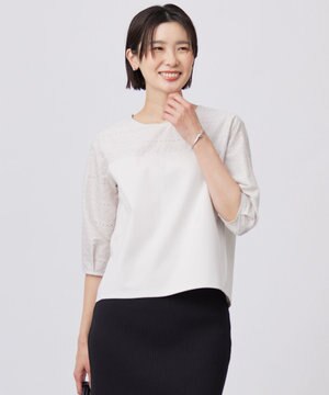  【洗える】スムースジャージー 刺繍 カットソー