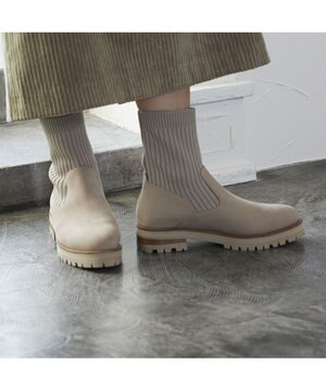  <ing>【サスティナブルシリーズ】ラウンドトウリブニットブーツ