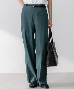  【Oggi5月号掲載/洗える】リネンレーヨンストレッチ ワイド パンツ