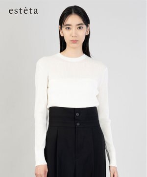 【エステータ】シアーニット 長袖リブ