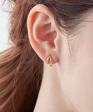  【金属アレルギー対応】【痛くないシリーズ】ダブルフープライトフィットイヤリング ローズゴールド