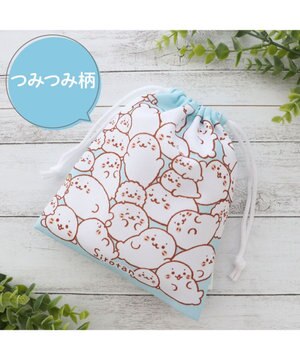  しろたん 巾着 18×20cm 《つみつみ柄》 【単品】