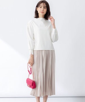  【WEB限定・2SET】ポンチトップス×プリーツスカートセットアップ